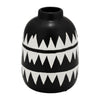 Ceramic 9\" Tribal Flower Vase - Black and White