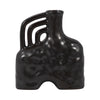 Ceramic 8\" Metallic Triple Handle Vase - Black