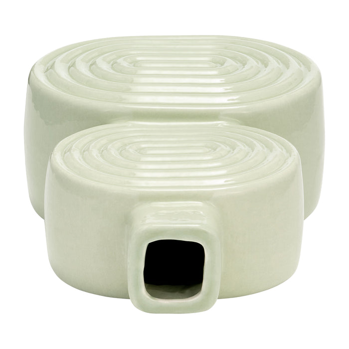 Ceramic 10\" Stacked Circles Vase - Cucumber