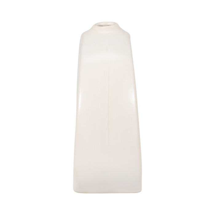 Stoneware 7\" Curvy Cut-Out Vase - White