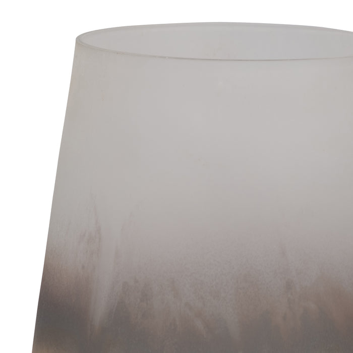 Glass 9\" Antique Finish Vase - Ivory