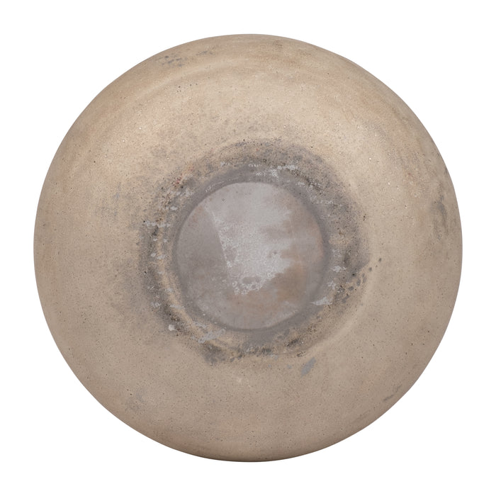 Glass 9\" Antique Finish Vase - Ivory