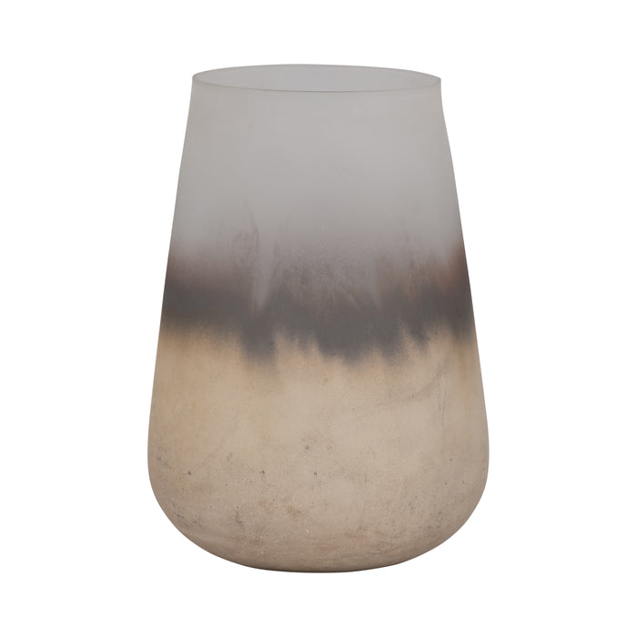 Glass 9\" Antique Finish Vase - Ivory
