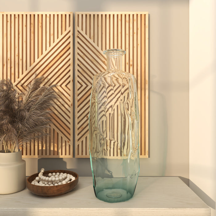 Glass 29\" Vase - Light Blue