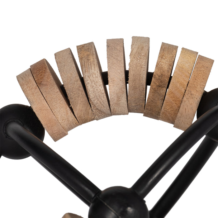 Metal 6\" Abacus Orb - Natural and Black