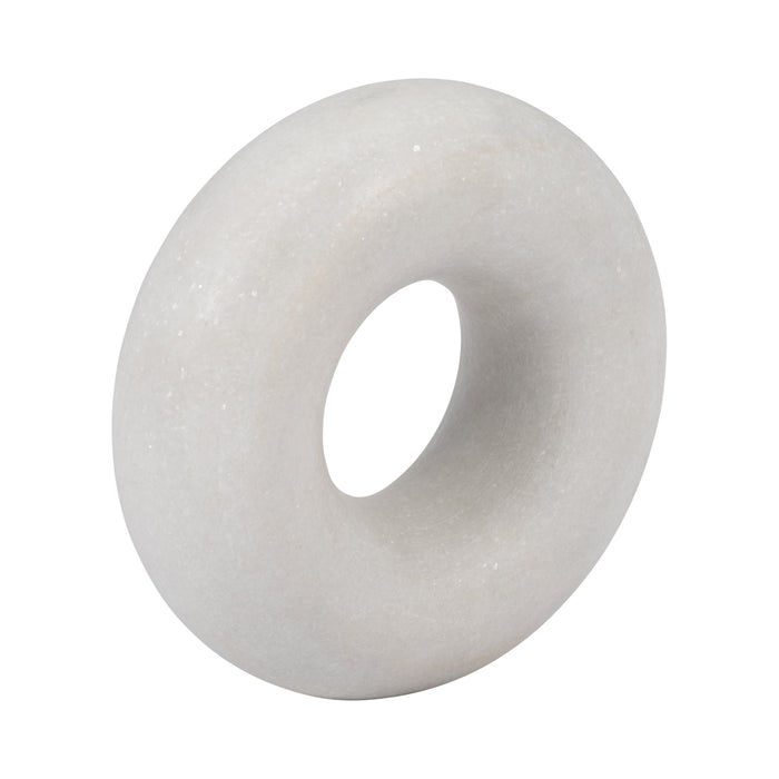 Marble 6\" Round Sculpture - White