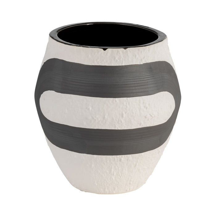 Stoneware 8\" Noir Vase - Black and White
