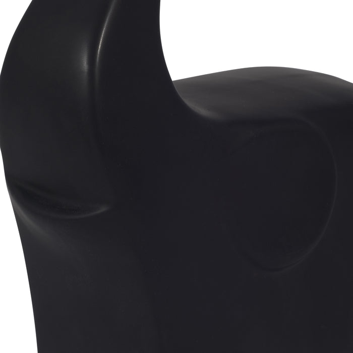 Ceramic 7\" Trunk Up Elephant - Black