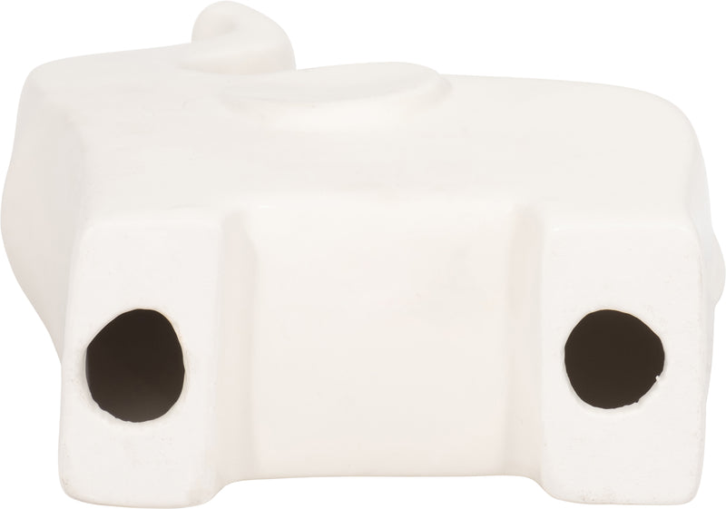 Ceramic 7\" Trunk Up Elephant - White