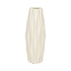Ceramic 12\" Flutted Vase - White
