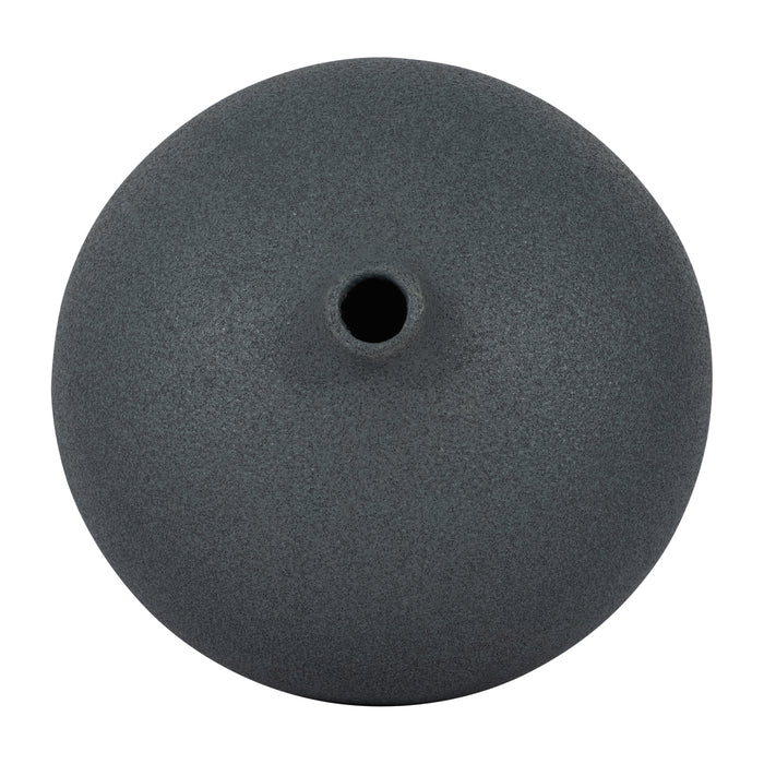 Ceramic 5\" Round Volcanic Vase - Navy
