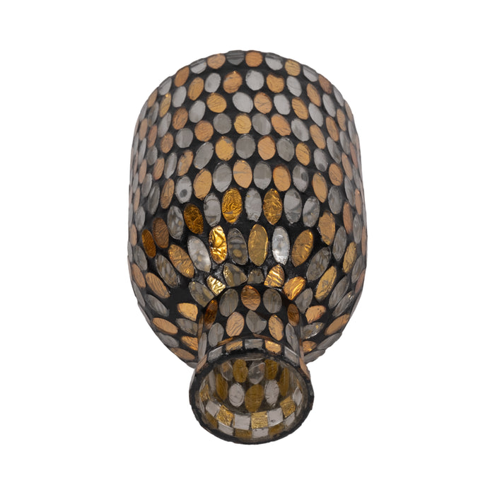 Glass 8\" Mosaic Vase - Copper