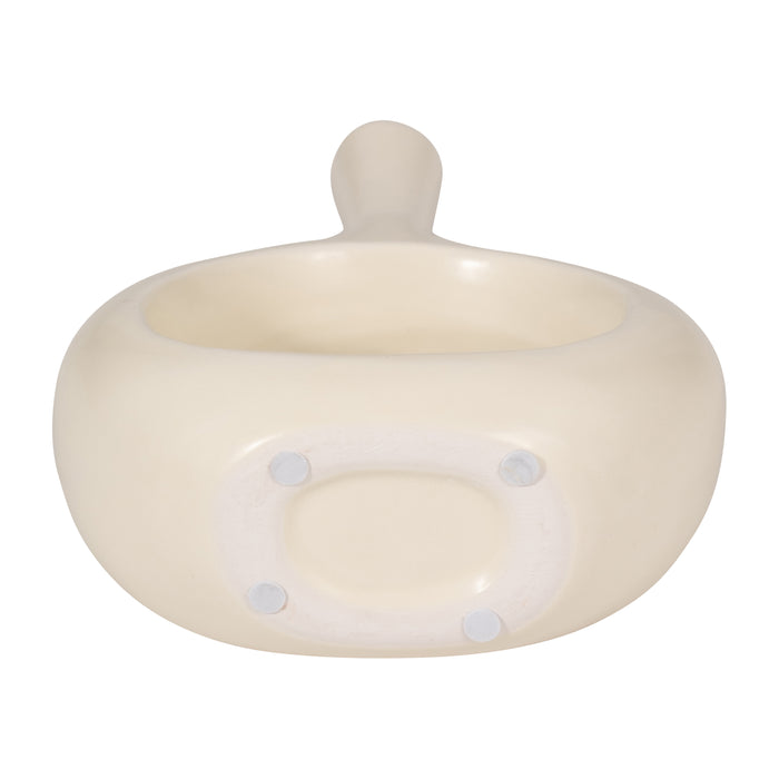 Ceramic 9\" Curved Open Cut-Out Vase - White