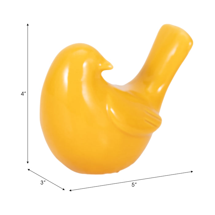 Ceramic 5\" Side View Bird - Mustard