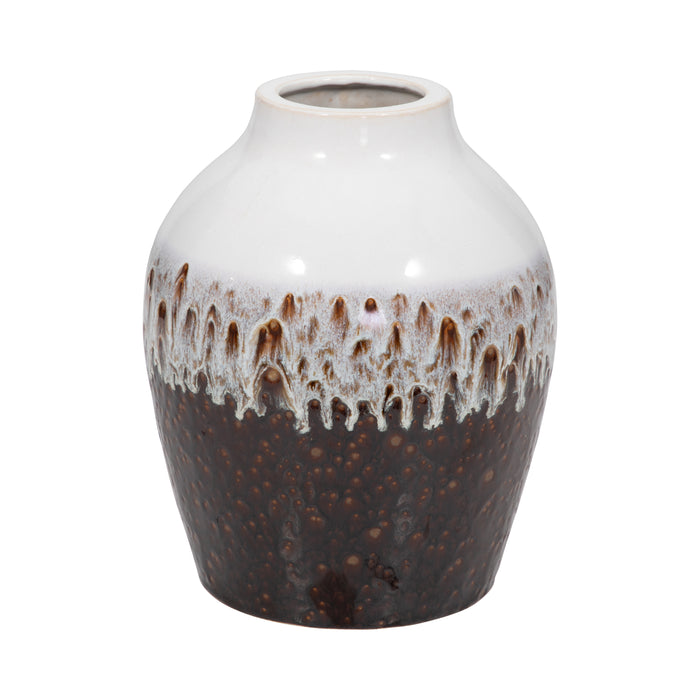 Clay 11\" Ombre Reactive Vase - Brown and White