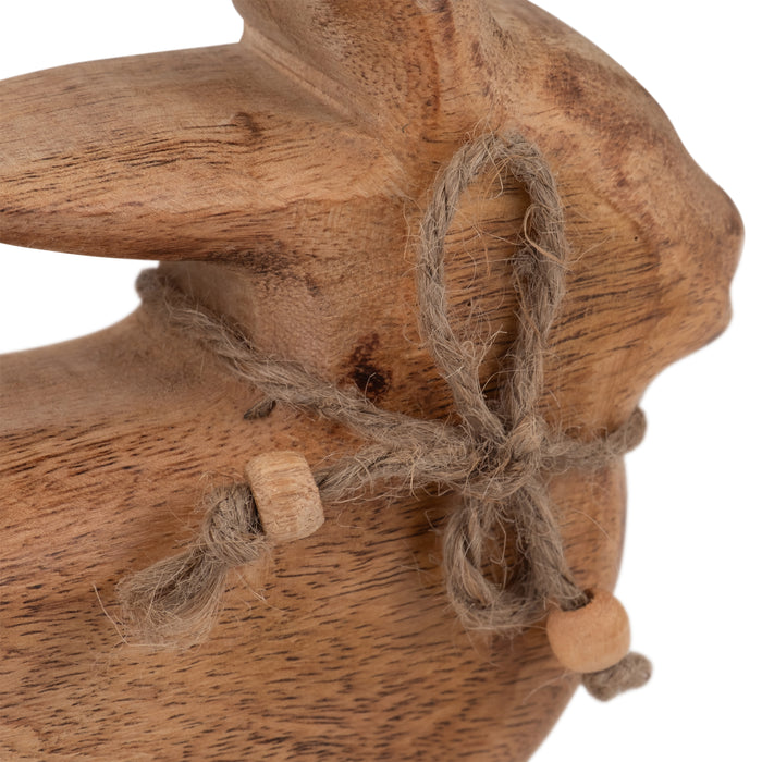 Mango Wood 8\" Bunny - Brown