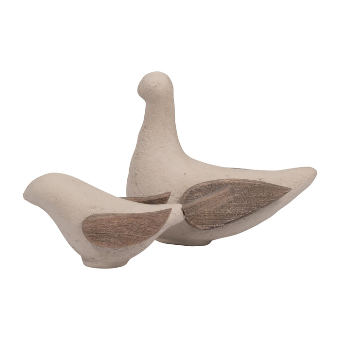 Ecomix - 10\" Bird Decoration - Ivory