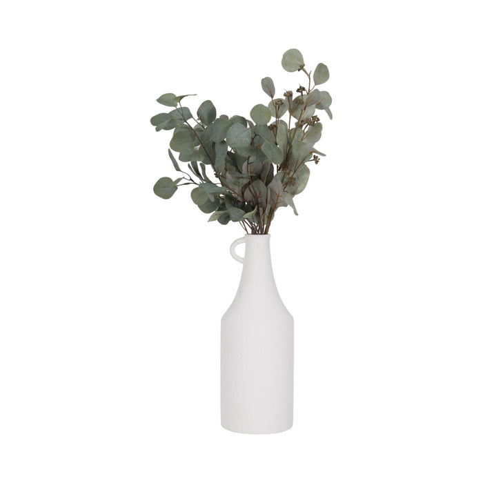 Dolomite 16\" Rough Textured Bottle Vase - White