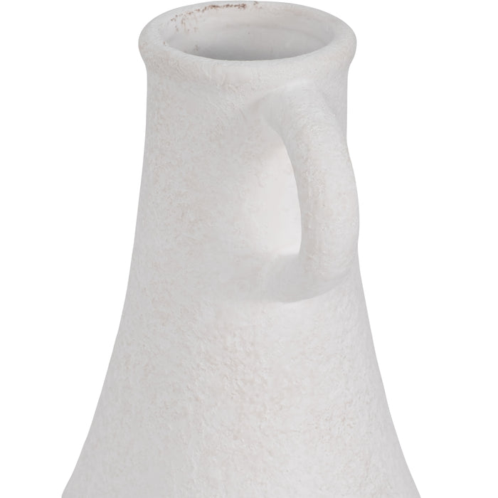 Dolomite 16\" Rough Textured Bottle Vase - White