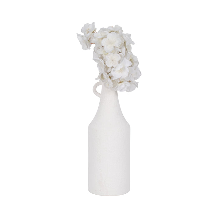 Dolomite 12\" Rough Textured Bottle Vase - White