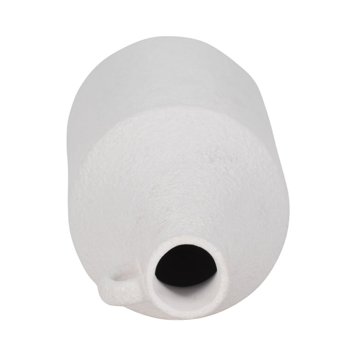 Dolomite 12\" Rough Textured Bottle Vase - White