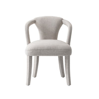 Palmer Mid-Century Modern Upholstered Tweed Armchair in Silver Lining Armoire