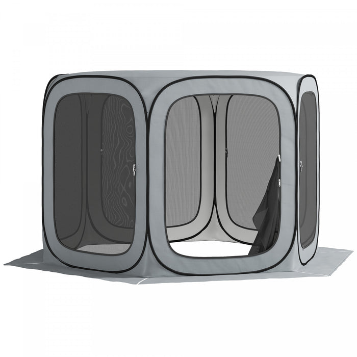 Outsunny 11ft Pop Up Screen Tent, Upf50+ Camping Gazebo With Carry Bag