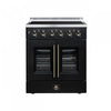 Galiano 30 Inch French Door Electric Range, 4 radiant burners, 4.32 cu.ft., Black - FFSEL6917-30BLK
