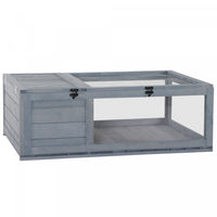 Pawhut Wood Tortoise House Indoor Outdoor Turtle Habitat Reptile Cage For Lizards, Geckos 35.75