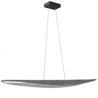 Dainolite Pinkerton Horizontal Pendant 30w Matte Black Grey Felt Shade Lamp