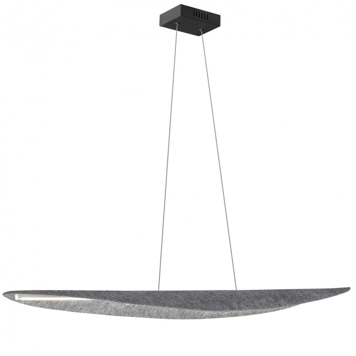 Dainolite Pinkerton Horizontal Pendant 30w Matte Black Grey Felt Shade Lamp