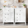 Aura 48 Inch Double Sink Vanity Combo with Drawers and Cabinet, White | Aura Ensemble Meuble-Lavabo Double 48 po avec Tiroirs et Armoire, Blanc