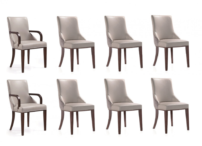 Shubert Modern 8-Piece Dining Chair Set in Light Gray