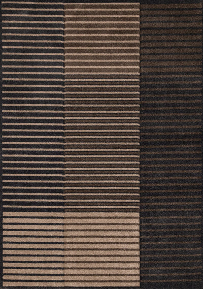 Maverick Beige Brown Black Striped Design Rug, 7'10" x 10'6" Indoor Area Rug | Tapis Maverick beige, brun et noir a rayures, 7'10" x 10'6"