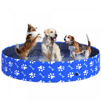 Pawhut Folding Dog Pool Portable Pet Kiddie Swimming Pool, Outdoor/indoor Puppy Bath Tub With Nonsli