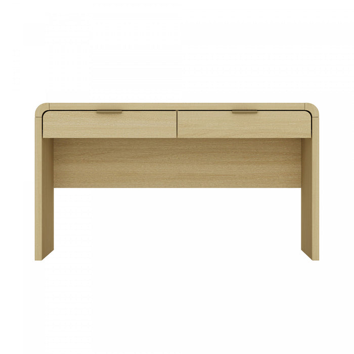 Grace Modern 54\" Office Desk in Natural Oak (2-Drawer)