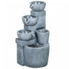 Outsunny Outdoor Water Fountain, Waterfall Fountain With Led Lights