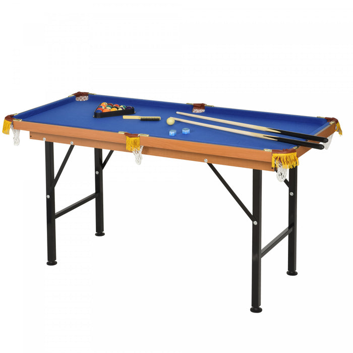 Soozier 55\" Portable Mini Billiard Table, Foldable Pool Table, Blue