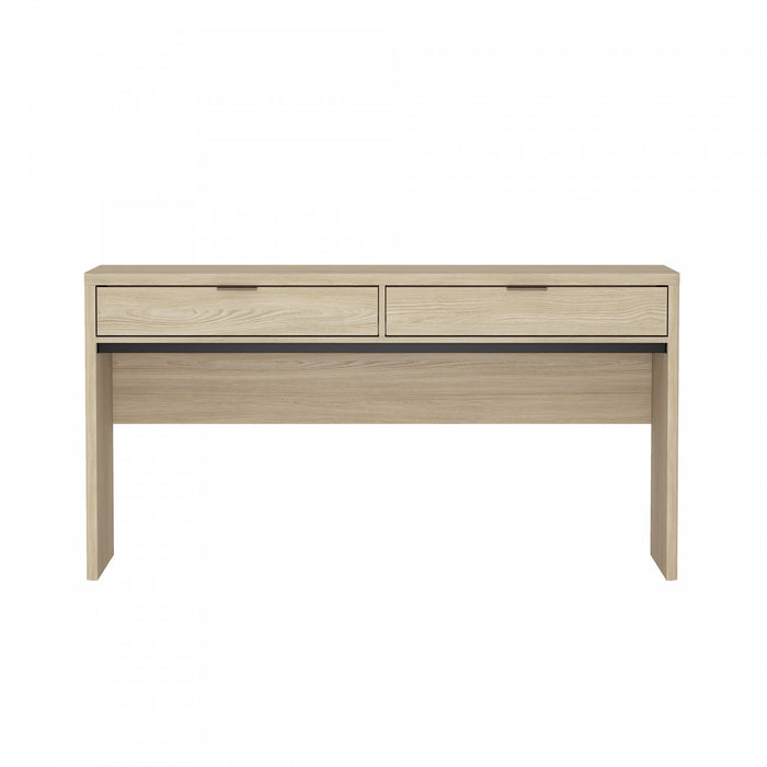 Evelyn Modern 60\" Writing Desk in Natural (2-Drawer)