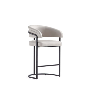 Augusta Modern Metal Upholstered Counter Stool in Light Gray