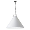 Dainolite Princeton 1 Light Pendant 32\" Dia Matte Black Finish White Shade Lamp