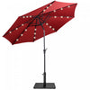 Costway 10ft Solar Lights Patio Umbrella Outdoor W/ 36 LBS Steel Umbrella Stand