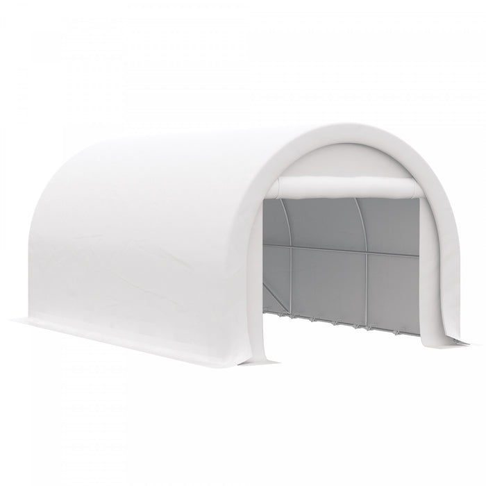 Outsunny 10' X 16' Carport Storage Tent Anti-uv Pe Portable Garage, White