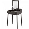 HOMCOM Modern Vanity Desk with Flip-up Mirror and 2 Drawers for Bedroom