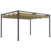 Outsunny 13' X 10' Patio Pergola With Retractable Canopy, Khaki
