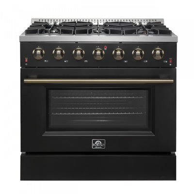 Forno Galiano 36-inch Gas Range in Black, 5.36 cu.ft. - FFSGS6244-36WHT | Cuisiniere a gaz Galiano de 36 po en noir, 5,36 pi³ - FFSGS6244-36BLK