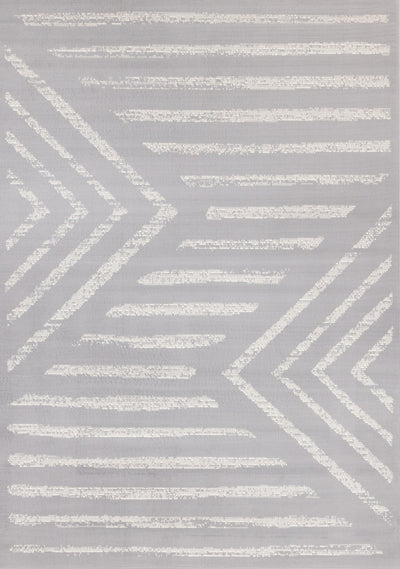 Forte Grey White Modern Striped Area Rug - 5'3" x 7'5"|Carpette Forte grise et blanche à motif de rayures modernes - 5 pi 3 po x 7 pi 5 po
