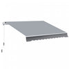 Outsunny Retractable Awning Manual Sun Shade Shelter Grey