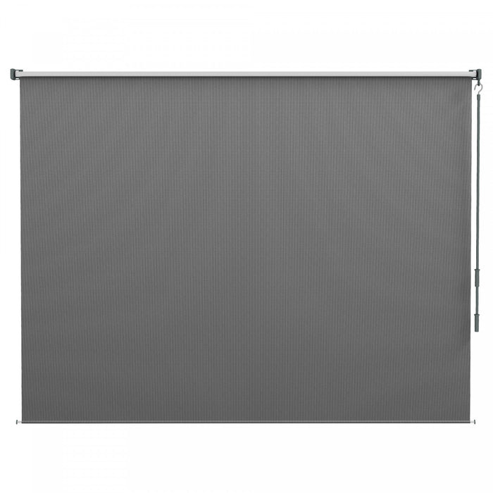 Outsunny Outdoor Roller Shade, 8' X 6' Patio Door Blinds, Light Grey