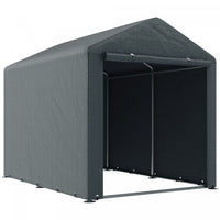Outsunny Storage Tent, Portable Outdoor Shed With Large Door, Dark Grey